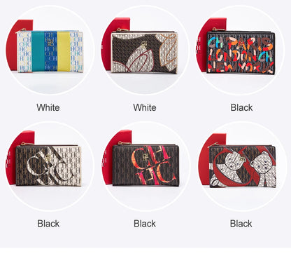Retro Cartoon Print Long Wallet With Classic Style and Fashionably Simple Large Capacity Design