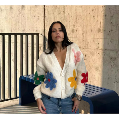 Floral Elegance Knit Sweater