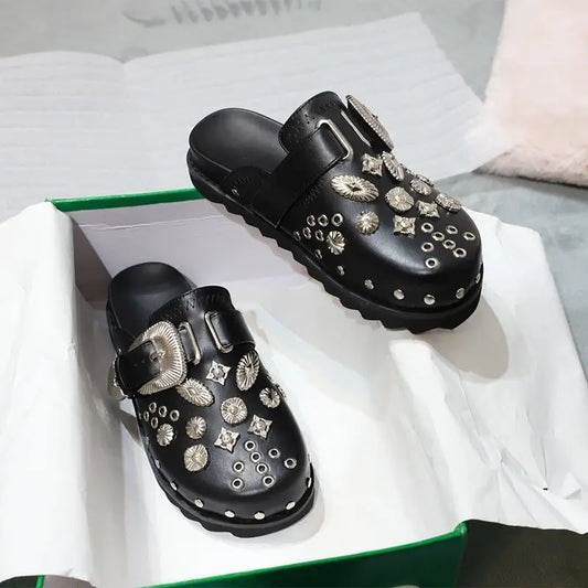 Casual Rivet Charm Platform Shoes Women