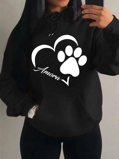 Morning Mood Cozy Cat Print Oversized Hoodie For Women Copy