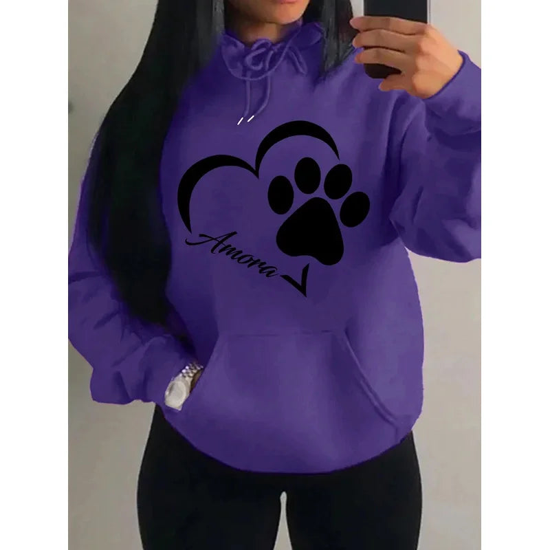 Morning Mood Cozy Cat Print Oversized Hoodie For Women Copy