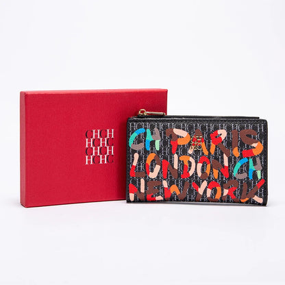 Retro Cartoon Print Long Wallet With Classic Style and Fashionably Simple Large Capacity Design