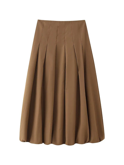 Two Piece Outfit Casual Lantern Skirt And Zipper Top Fall Fashion Look