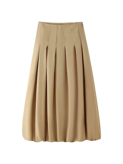 Two Piece Outfit Casual Lantern Skirt And Zipper Top Fall Fashion Look