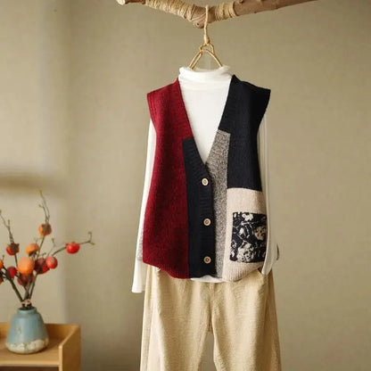 Retro Knitted Sweater Vest Outfit Inspiration Cozy Fall Winter Fashion For Women