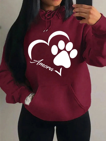 Morning Mood Cozy Cat Print Oversized Hoodie For Women Copy