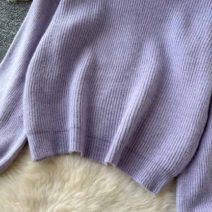 Fall Outfit Aesthetic Knit Sweater And Skirt Coord Set