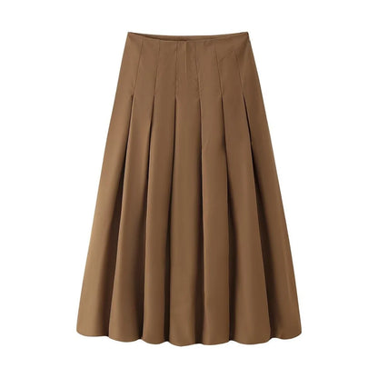 Two Piece Outfit Casual Lantern Skirt And Zipper Top Fall Fashion Look