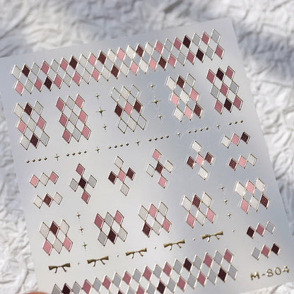 White Wave Line Nail Decals For Autumn Nails Looks And Manicure Design Ideas