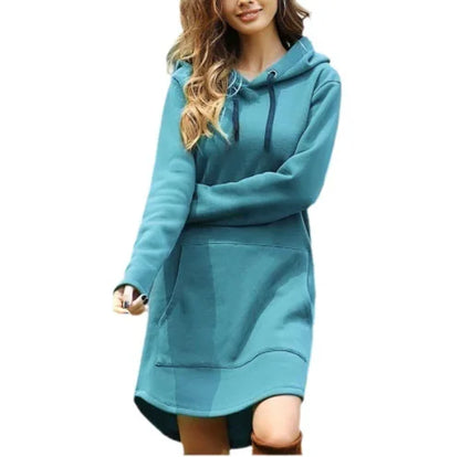 Plus Size Hooded Knit Sweater Dress