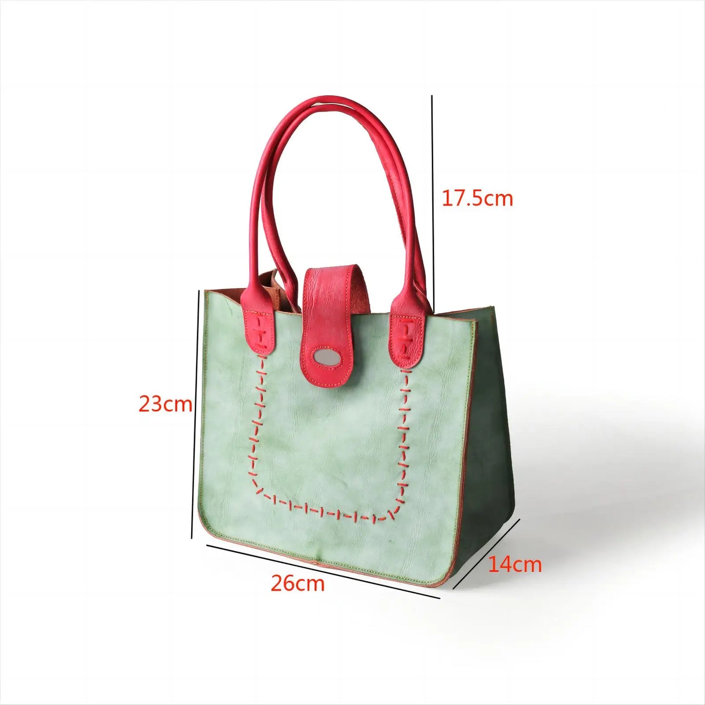 Genuine Leather Minimalist Tote With Handsewn Craftsmanship and Classic Solid Color Design