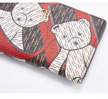 Retro Cartoon Print Long Wallet With Classic Style and Fashionably Simple Large Capacity Design
