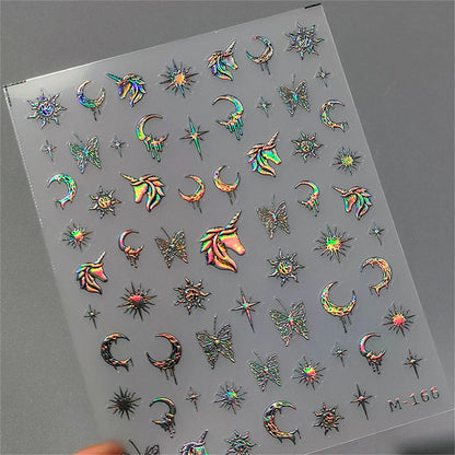 Luxury Korean Nail Decals With Silver And Gold Accents For Autumn Nails Fashion