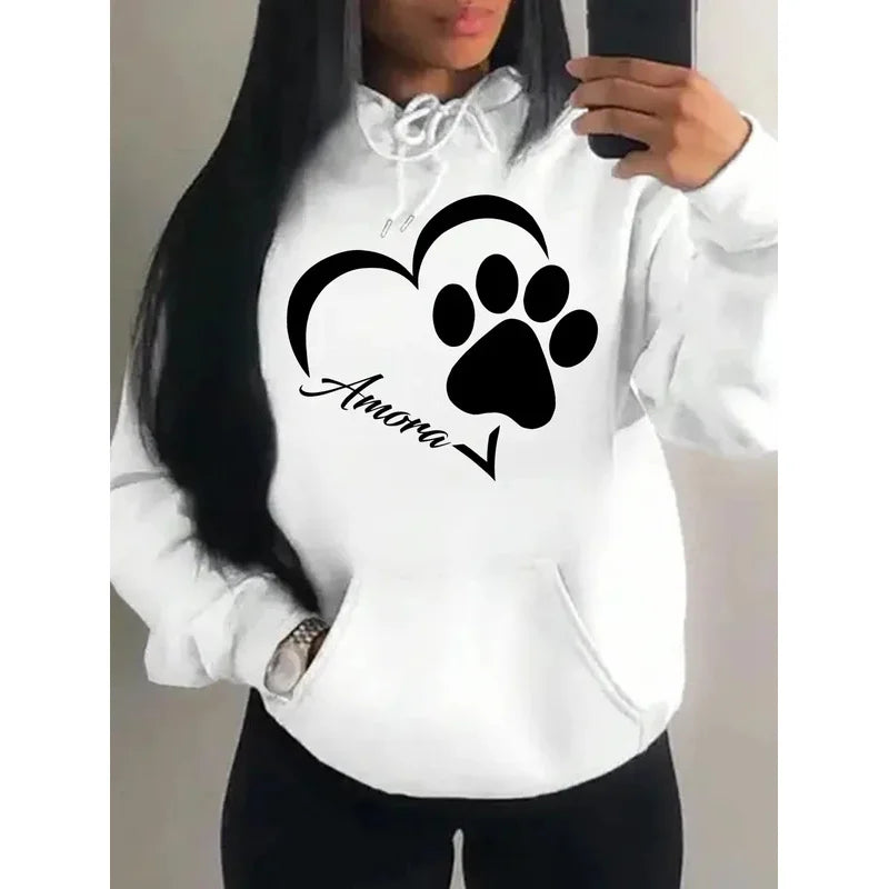 Morning Mood Cozy Cat Print Oversized Hoodie For Women Copy