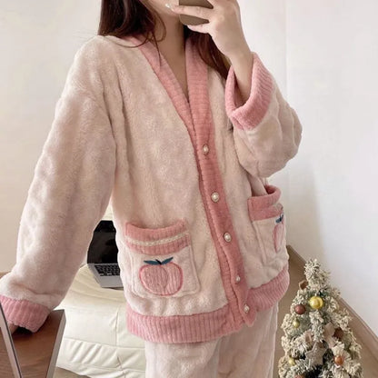 Warm Velvet Pajama Set for Chilly Nights