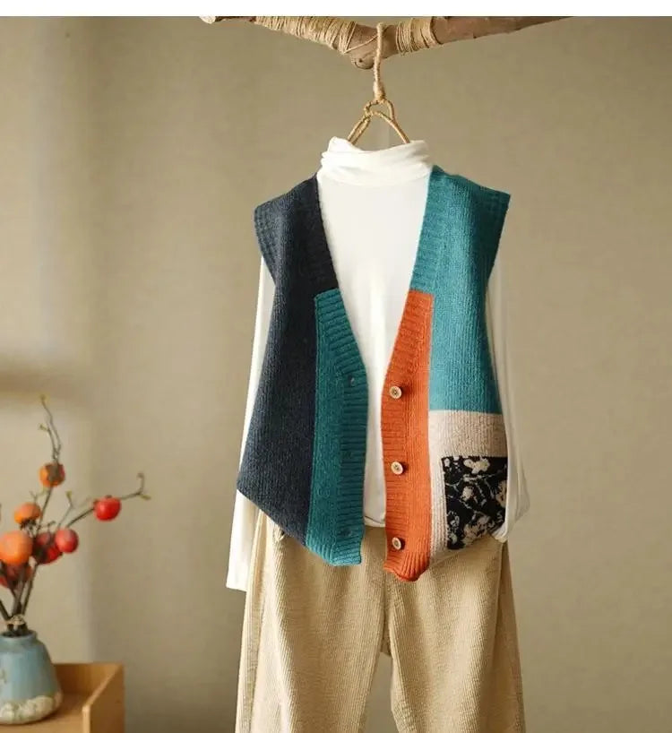 Retro Knitted Sweater Vest Outfit Inspiration Cozy Fall Winter Fashion For Women