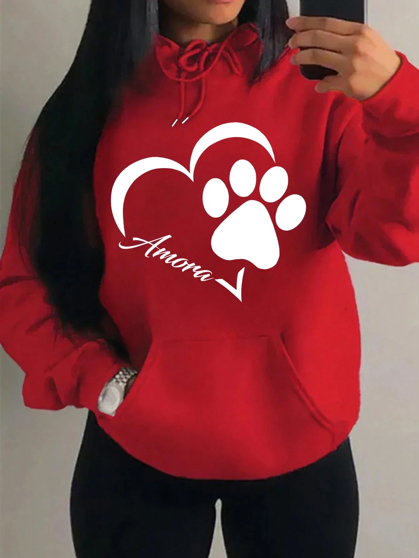 Morning Mood Cozy Cat Print Oversized Hoodie For Women Copy