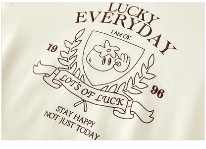 2025 Spring Embroidered Oversized Hoodie for Women Loose Fit Drop Shoulder Aesthetic Casual Pullover Sweatshirt Round Neck