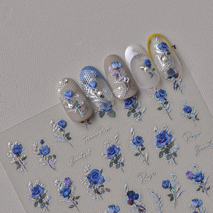 3D Gold Flower Nail Stickers For Fall Nails Inspiration And Luxury Nail Styling