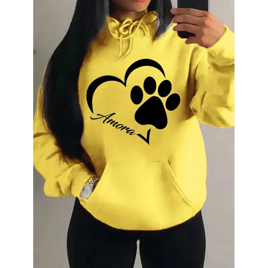 Morning Mood Cozy Cat Print Oversized Hoodie For Women Copy