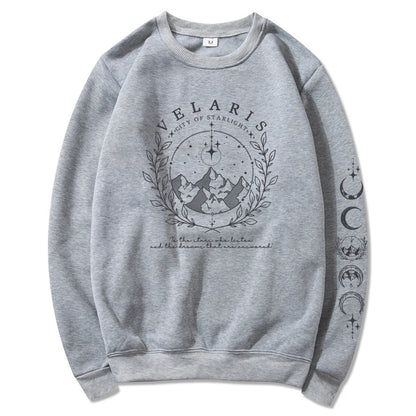Fall Sweatshirt Aesthetic With Fantasy Print For Casual Outfits