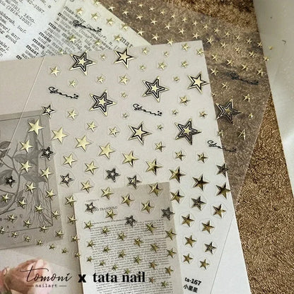 Luxury Korean Nail Decals With Silver And Gold Accents For Autumn Nails Fashion