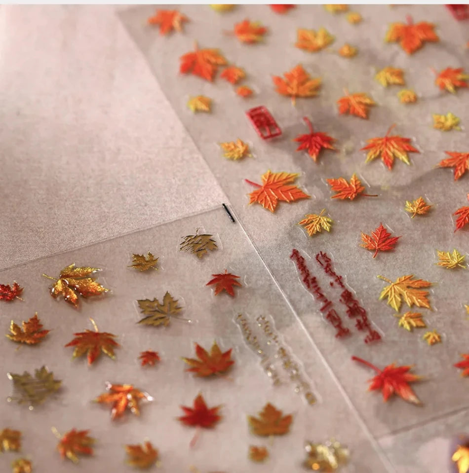 Fall Nails Design With Maple Leaf Decals Nail Art Ideas For Manicure