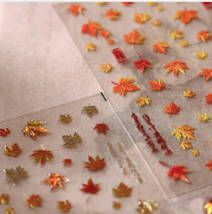 Fall Nails Design With Maple Leaf Decals Nail Art Ideas For Manicure