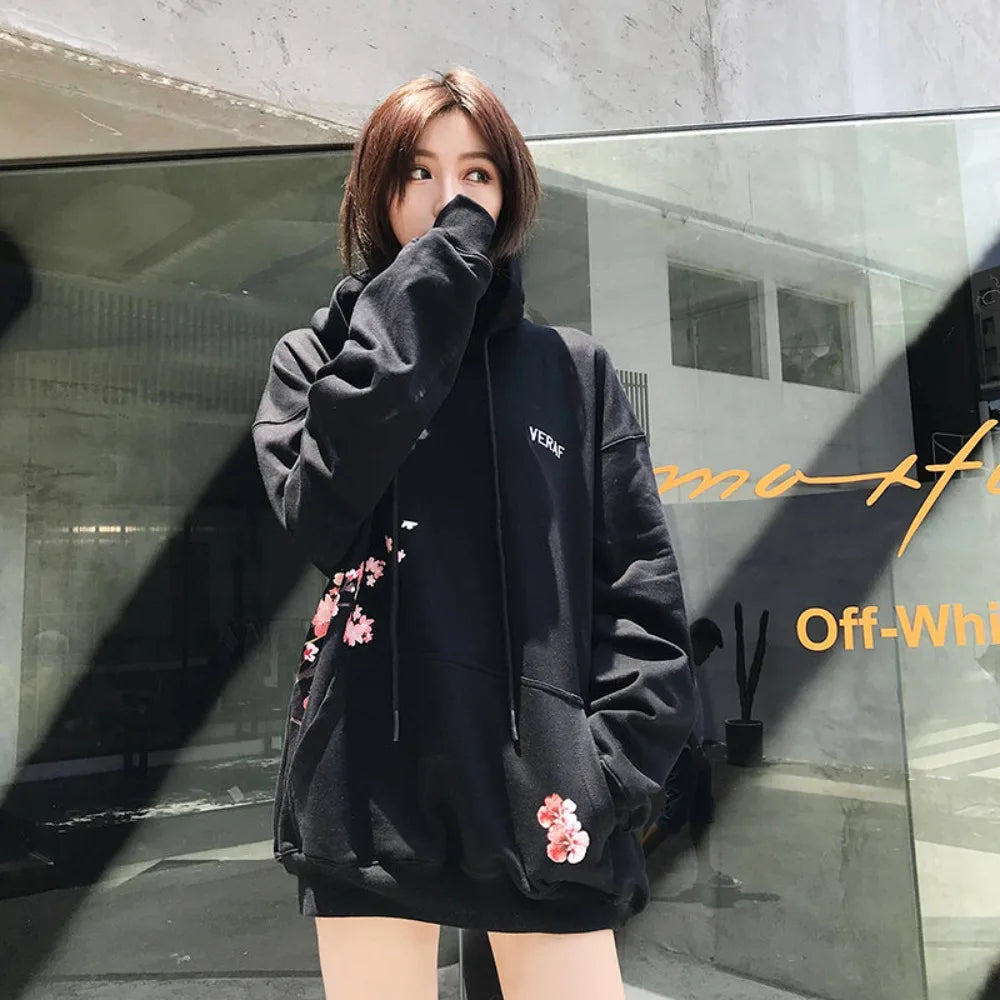 Trendy Oversized Hoodie Outfit Ideas Gothic Y2k Sweatshirt With Letter Graphic Style