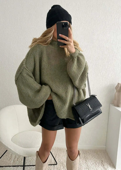 Quilted Elegance Turtleneck Sweater