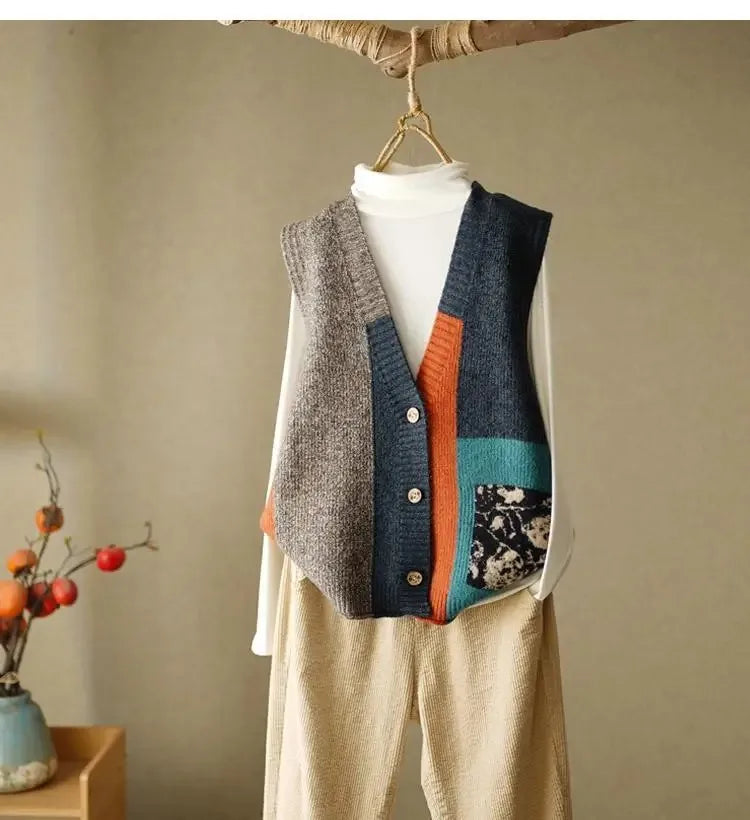 Retro Knitted Sweater Vest Outfit Inspiration Cozy Fall Winter Fashion For Women