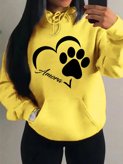 Morning Mood Cozy Cat Print Oversized Hoodie For Women Copy