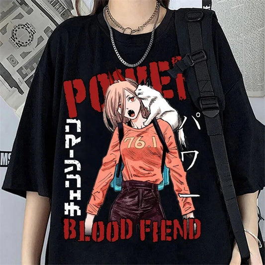 Anime Style Tee Shirt With Bold Print For Trendy Shirt Outfit Ideas