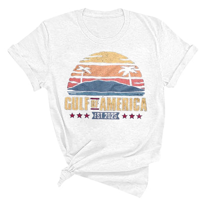 Women's Letter Print Gulf of America T Shirt