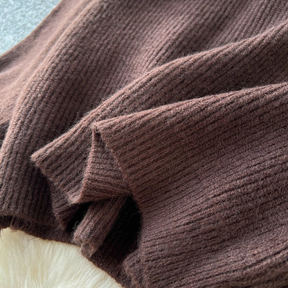 Fall Outfit Aesthetic Knit Sweater And Skirt Coord Set