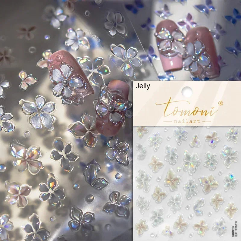 5D Stained Glass Nail Stickers For Fall Nails Inspiration And Glitter Nail Art Styling