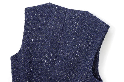 Sleeveless Tweed Waistcoat With Button Front For Trendy Outfit Ideas