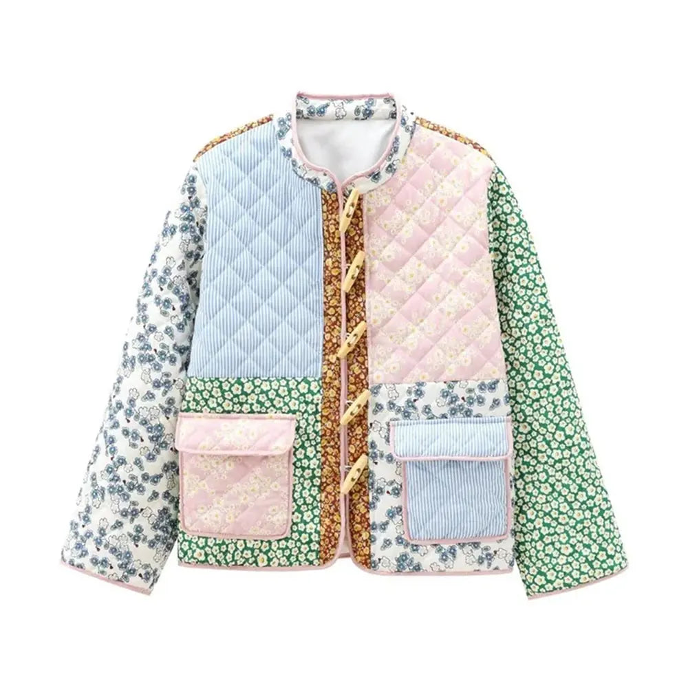 Y2K Jacket With Patchwork Style And Pockets For Casual Outfit Inspiration
