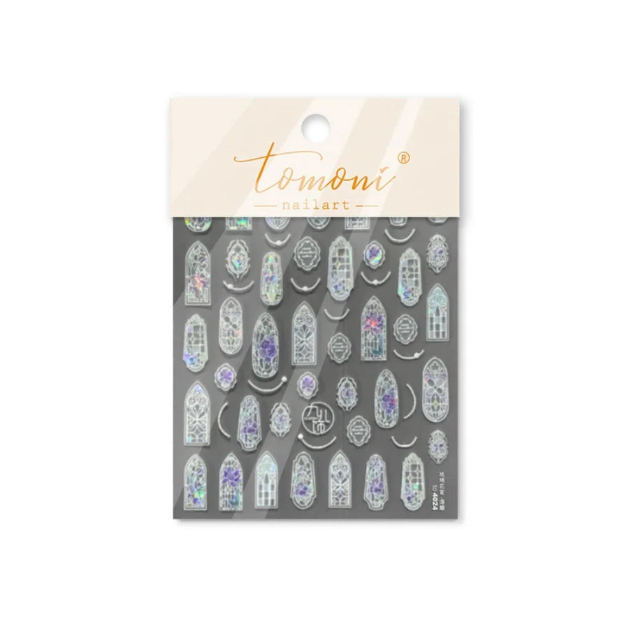 5D Stained Glass Nail Stickers For Fall Nails Inspiration And Glitter Nail Art Styling