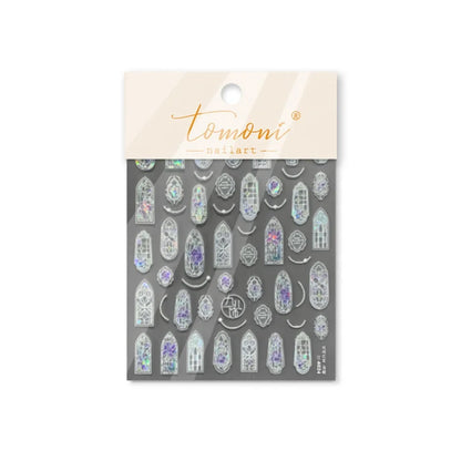 5D Stained Glass Nail Stickers For Fall Nails Inspiration And Glitter Nail Art Styling