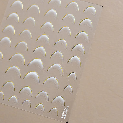 White Wave Line Nail Decals For Autumn Nails Looks And Manicure Design Ideas