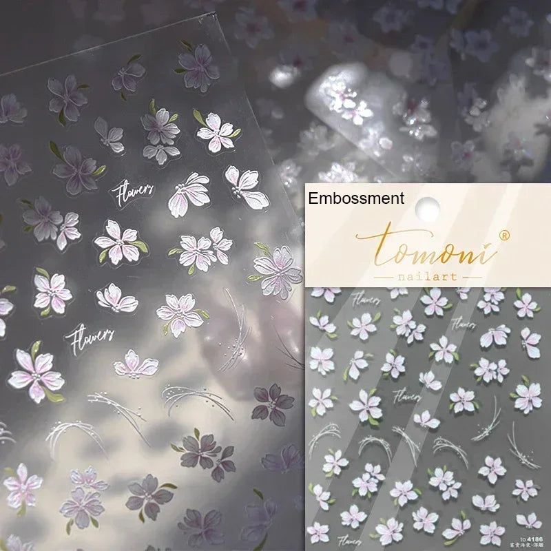 5D Stained Glass Nail Stickers For Fall Nails Inspiration And Glitter Nail Art Styling