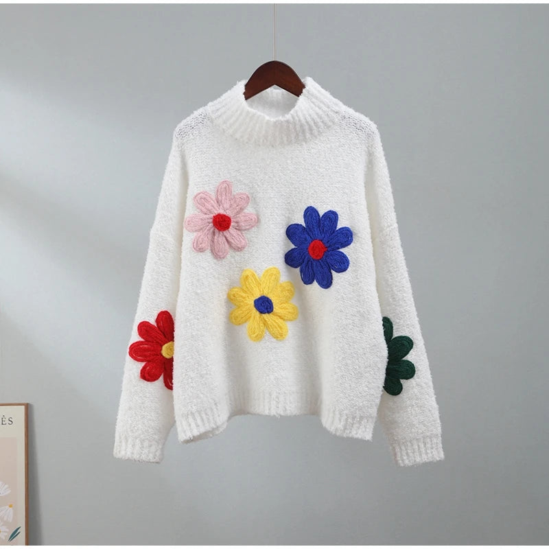 Floral Elegance Knit Sweater