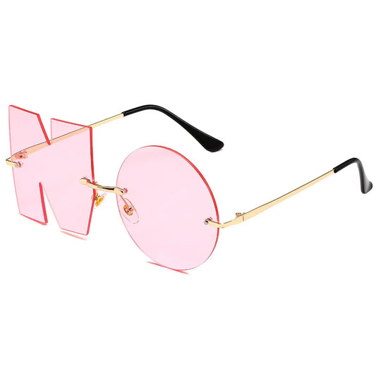 Pink Heart Jelly Square Sunglasses with UV400 Protection