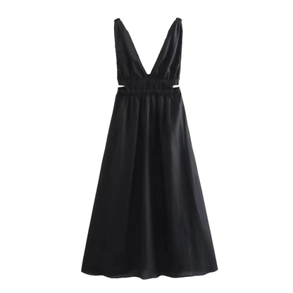 Vogue Vista Hollow V-Neck Dress