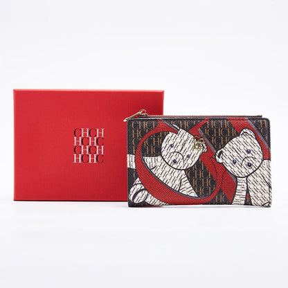 Retro Cartoon Print Long Wallet With Classic Style and Fashionably Simple Large Capacity Design