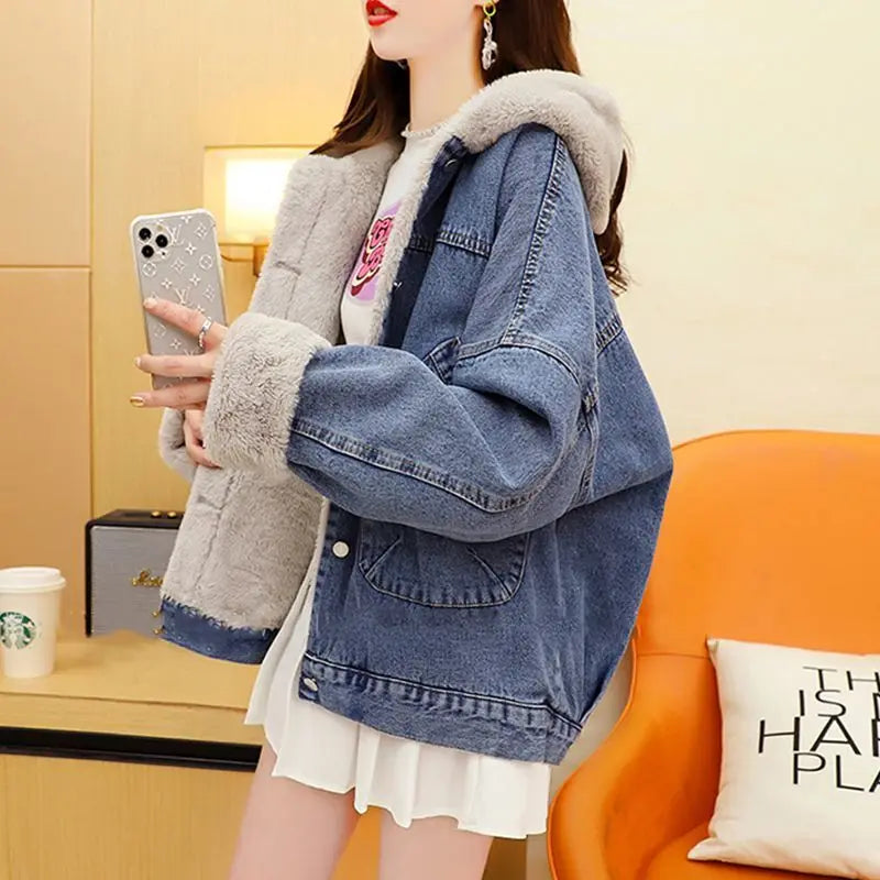 Arctic Denim Down Cotton Vogue Coat