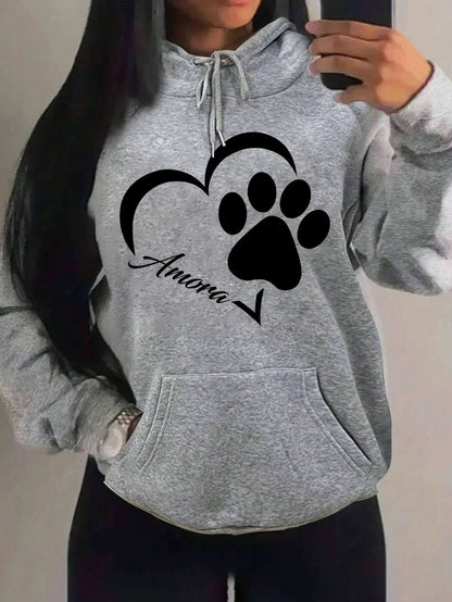 Morning Mood Cozy Cat Print Oversized Hoodie For Women Copy