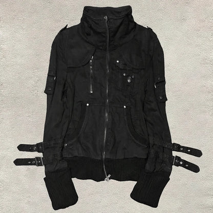Y2K Winter Outfit Aesthetic Punk Zipper Jacket For Women