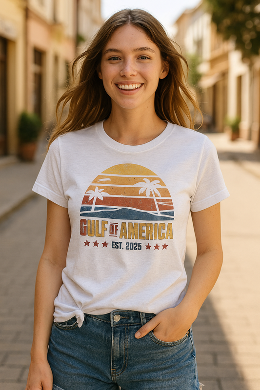 Women's Letter Print Gulf of America T Shirt